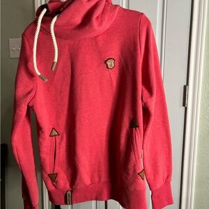 Naketano pink Sweatshirt with Leather Patch